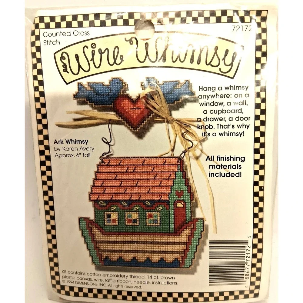 1994 Dimensions Wire Whimsy Counted Cross Stitch Kit #72172 ARK WHIMSY Noahs Ark